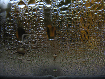 window glass and drops