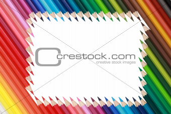 Color pencils forming a frame