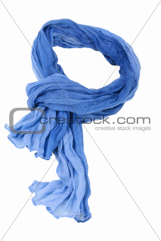 blue cotton scarft isolated on white