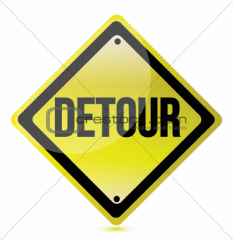 detour yellow sign