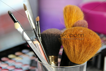 Big set of make-up brushes 