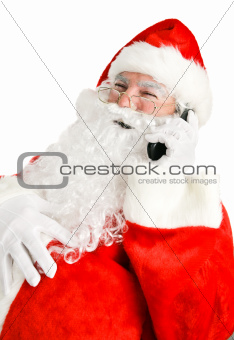 Santa Claus Laughing on the Phone