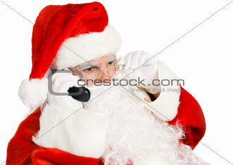 Santa Claus Takes Phone Call
