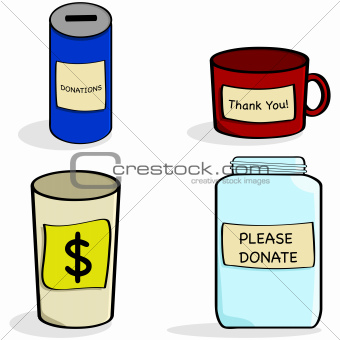 Donation jar and cups