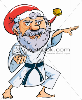 Cartoon Karate Santa Clause