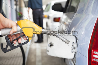 Gasoline pump refilling automobil fuel