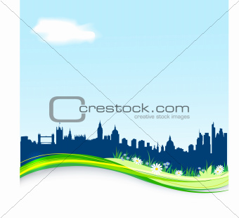 background with London skyline
