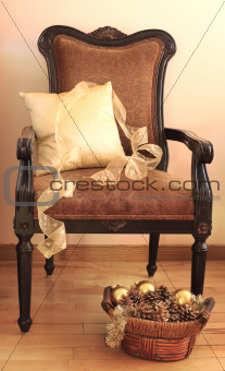Christmas decoration on a chair