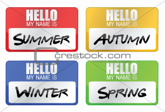 clime seasons name tags