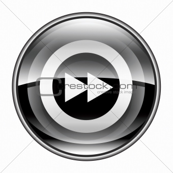 Rewind Forward icon black, isolated on white background.