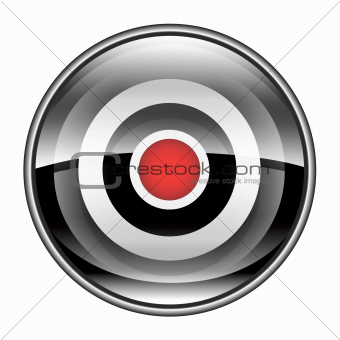 Record icon black, isolated on white background.