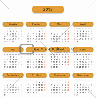 2013 French calendar