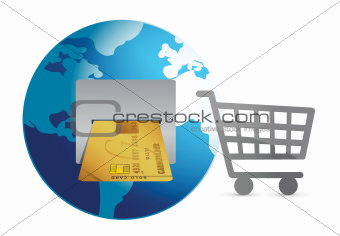 shopping around the world concept