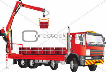 Red Crane Truck