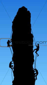 Four Rock Climbers