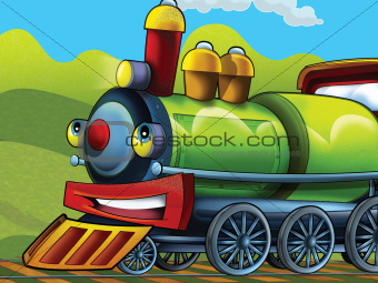 The cartoon locomotive - happy one