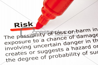 Risk underlined with red marker
