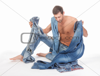 Man deciding what to wear