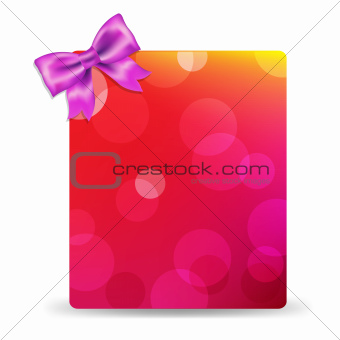 Blank Gift Tag With Pink Bow