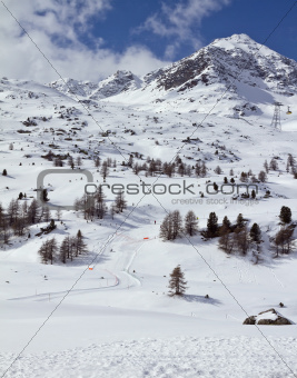 Skiing slope Diavolezza