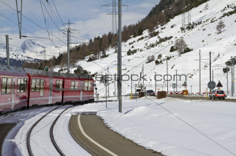 Railway crossing at Val Bernina