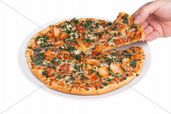 Thin crust pizza 