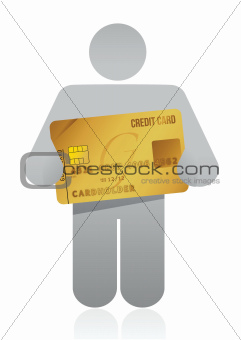 A man is paying with his credit card