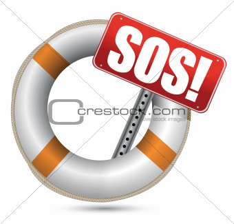 Life Buoy with SOS sign