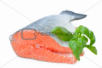 The tail part of the salmon