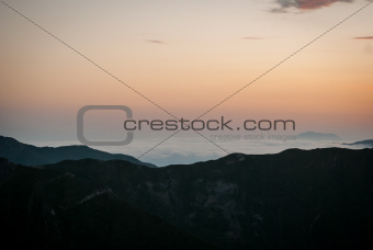 Sunset in Caucasian Mountains