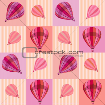 Pattern with hot air balloons