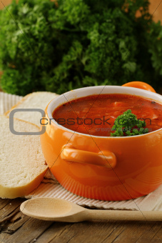 traditional Russian Ukrainian food soup borscht