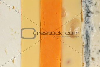 Five different types of cheese