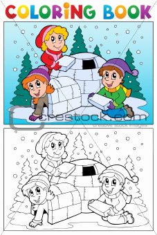 Coloring book winter topic 4