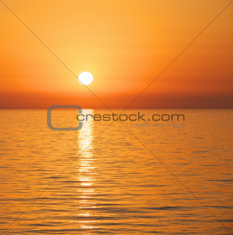 Golden sunset over the sea.