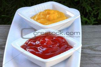 ketchup and mustard