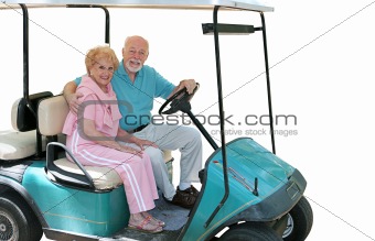 Golf Cart Seniors Isolated