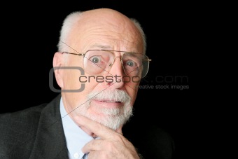 Stock Photo of Worried Senior Man