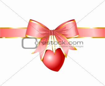 ribbon and heart / gift of love /  vector