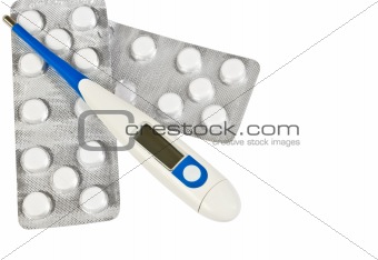 Digital thermometer and pills