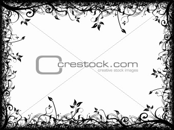 Abstract floral frame on white