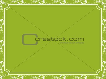 Floral border on green background, frame vector 
