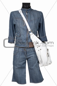 Jeans suit and bag
