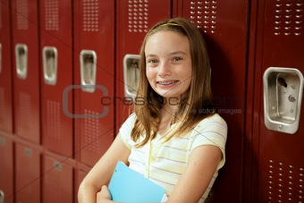 Cute Teen Girl by Lockers
