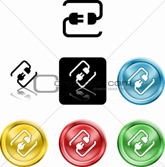 connecting cable plug icon symbol