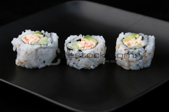 Sushi On Black Plate 1