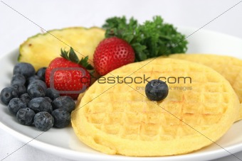 Waffles & Fruit Closeup