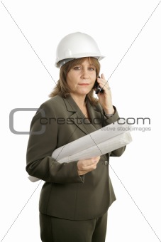Confident Female Architect on Cellphone