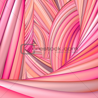 3d abstract render pink red organic wave pattern