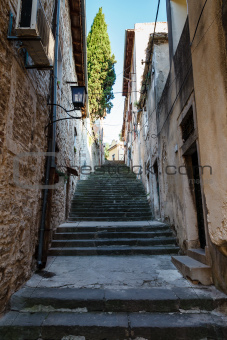 Narrow Street and Stairway in Pula, Croartia